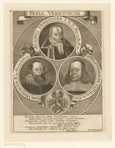 Portretten van Adam Venediger en zijn zoon en kleinzoon