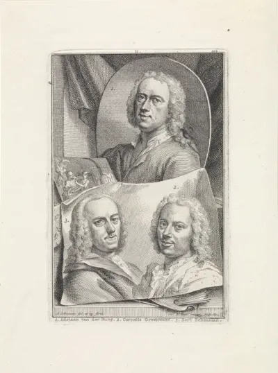 Portretten van Adriaan van der Burg, Cornelis Greenwood en Aert Schouman