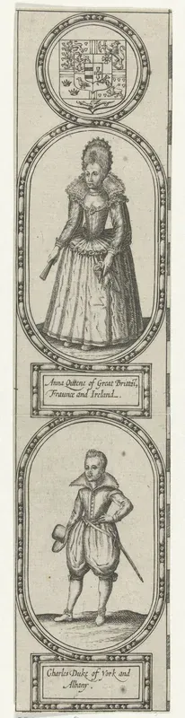 Portretten van Anna van Denemarken en Karel I van Engeland