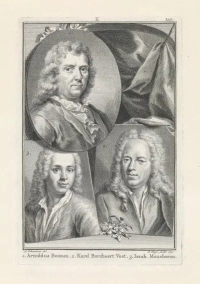 Portretten van Arnold Boonen, Carel Borchaert Voet en Isaac de Moucheron