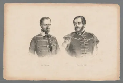 Portretten van Artúr Görgei en Lajos Kossuth