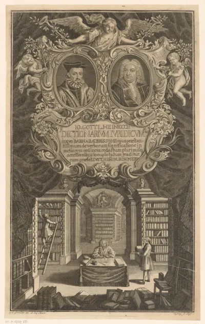 Portretten van Barnabé Brisson en Johann Gottlieb Heineccius