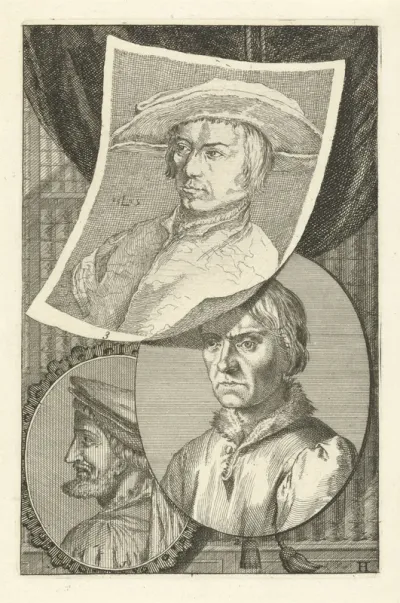 Portretten van Cornelis Engebrechtsz., Bernard van Orley en Lucas van Leyden