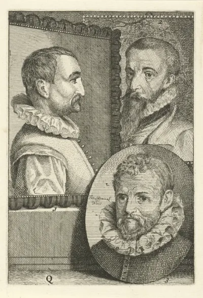 Portretten van Cornelis Visscher II, Christian van den Queborn en Gilles Mostaert