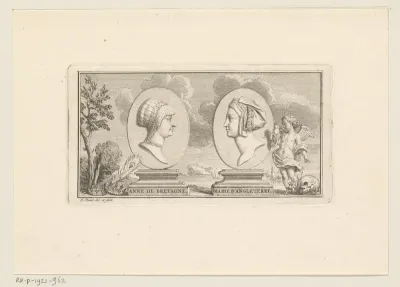 Portretten van de Franse koningin Anna van Bretagne en de Engelse koningin Maria Tudor