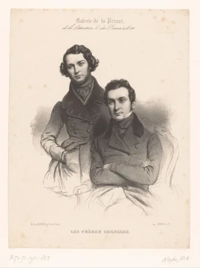 Portretten van de gebroeders Théodore en Jean-Hippolyte Cogniard