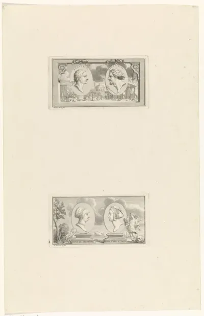 Portretten van Demetrius en Herostratos / Portretten van Anna van Bretagne en Maria Tudor