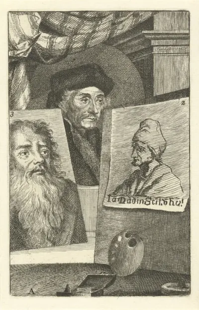 Portretten van Desiderius Erasmus, Hans Holbein de Oude en Jan Mandijn