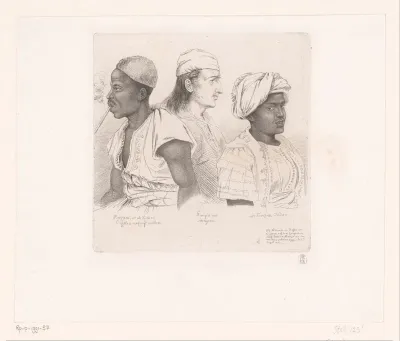 Portretten van drie mensen uit de haven van Livorno