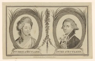 Portretten van een vrouw en man, mogelijk Elizabeth en John Manners