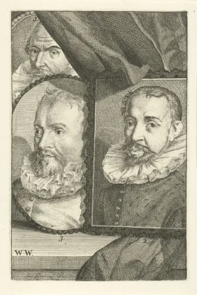 Portretten van Frans Badens, Adriaen de Vries en Jan Antonisz. van Ravesteyn