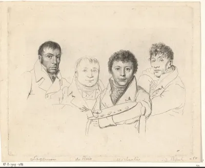 Portretten van H. Lageman, Ch. Dubois, G.J. Michaëlis en A. van den Bos