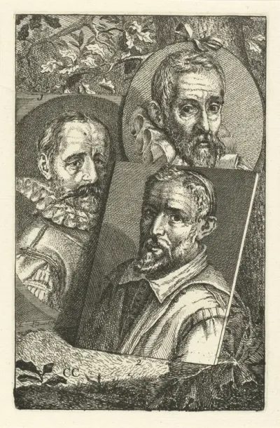Portretten van Hans Bol, Joos van Winghe en Gilles van Coninxloo