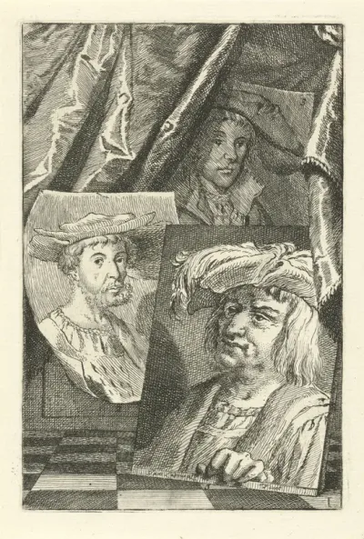 Portretten van Hugo Jacobsz., Jan Massijs en Lucas Cornelisz. Kunst