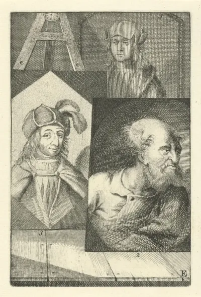 Portretten van Israhel van Meckenem, Martin Schongauer en Jan van Hemessen