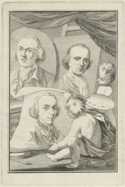 Portretten van Izaak Schmidt, Jurriaan Andriessen en Reinier Vinkeles