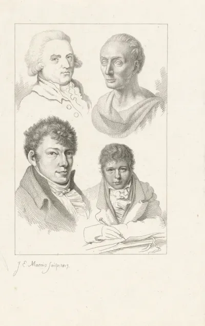 Portretten van J. H. Prins, J. Kuyper, W.J. van Troostwijk en J.P. Visser Bender