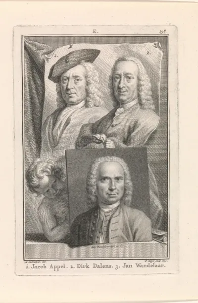 Portretten van Jacob Appel, Dirk Dalens en Jan Wandelaar