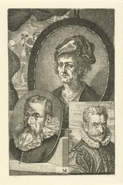 Portretten van Jan Joest van Calcar, Christoffel Zwarts en Philips Galle