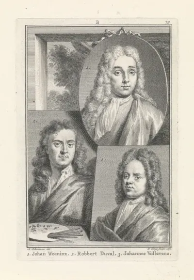 Portretten van Jan Weenix, Robbert Duval en Johannes Vollevens