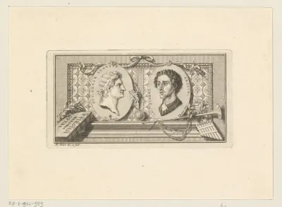 Portretten van keizer Augustus en Pietro Aretino