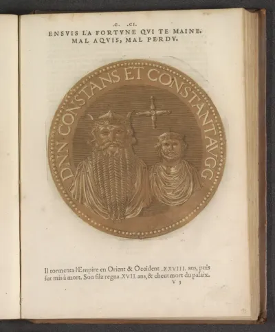 Portretten van keizer Constantijn III en zijn zoon Constans II