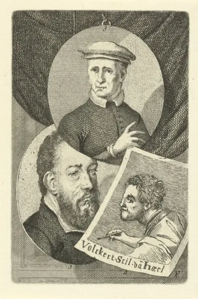 Portretten van Lambertus Suavius, Volckert Claesz. en Dirck Jacobsz.