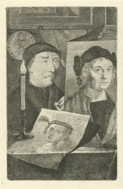 Portretten van Laurens Jansz. Coster, Hugo van der Goes en Albrecht Dürer