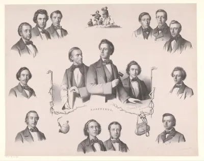 Portretten van leden van wandelgezelschap Ahasverus