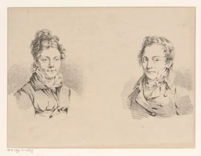 Portretten van mogelijk J.A. Daiwaille en zijn vrouw