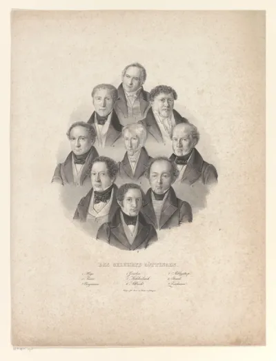 Portretten van negen geleerden uit Göttingen