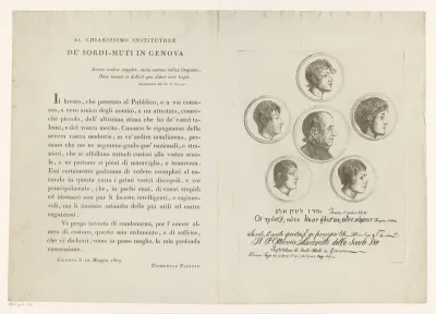 Portretten van Ottavio Giovanni Battista Assarotti en vijf leerlingen