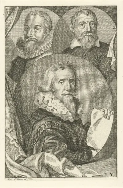 Portretten van Paulus Moreelse, Balthasar Lauwers en  Floris Claesz. van Dijck