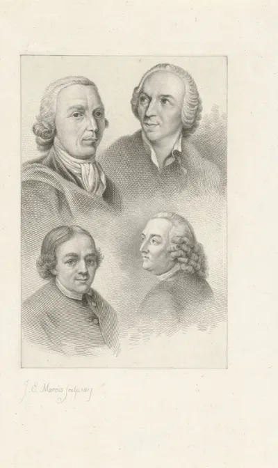 Portretten van Pieter Barbiers, Jan Punt, Joseph Marinkelle en Petrus Camper