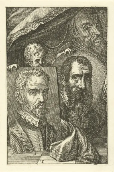Portretten van Pieter Brueghel, Joachim Beuckelaer en Hubert Goltzius