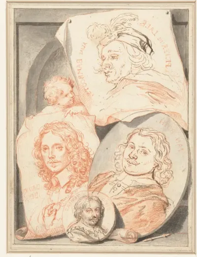 Portretten van Pieter van Laer, David Beck, Jan Both en David Teniers (de Oude?)
