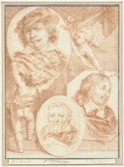 Portretten van Rembrandt, Adam van Noort en Jacob Adriaensz. Backer