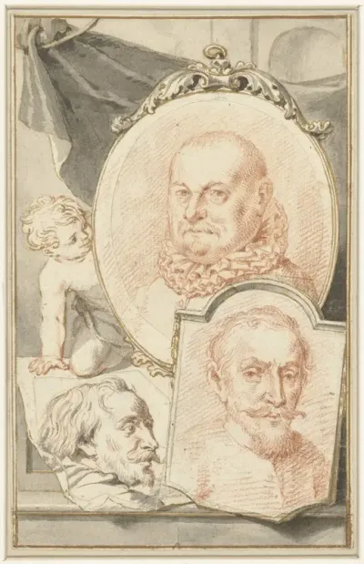 Portretten van Roelant Savery, Frans Snijders en Theodoor Rombouts