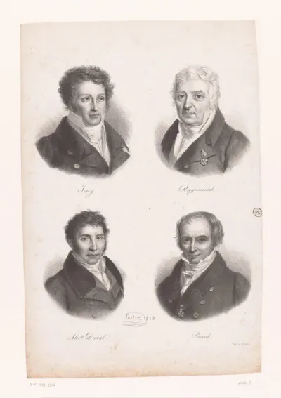 Portretten van vier Franse schrijvers