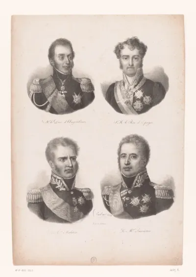 Portretten van vier hoge Franse legerleiders