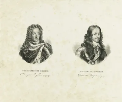 Portretten van Willem III en Willem II, prinsen van Oranje