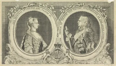 Portretten van Willem IV, prins van Oranje-Nassau, en Anna van Hannover