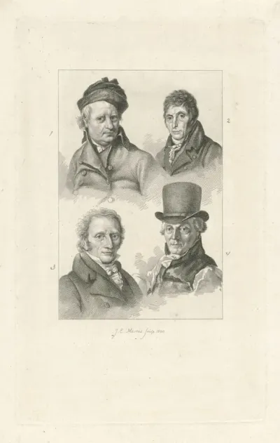 Portretten van Wybrand Hendriks, Abraham van Strij, Adriaan de Lelie en Michiel Versteegh