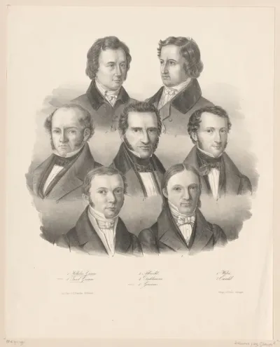 Portretten van zeven Duitse mannen