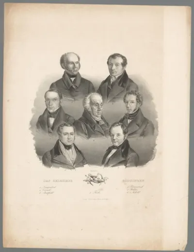 Portretten van zeven geleerden uit Göttingen