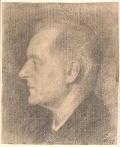 Portræt af Alfred Bramsen, profil m.v.