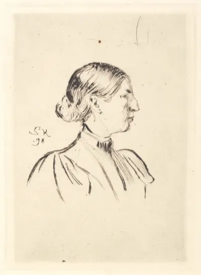 Portræt af Anna Ancher, profil