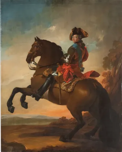 Portræt af Frederik V til hest
