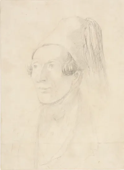 Portræt af H.C. Andersen med fez