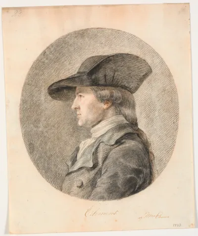 Portræt af J.F. Clemens. Profil til venstre